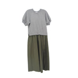 TANYA TAYLOR SHORT SLEEVE DRESSES GRY/GRN M
