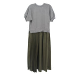 TANYA TAYLOR SHORT SLEEVE DRESSES GRAY/GREEN M