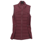 LULULEMON maroon down vest with full front zipper and stand collar