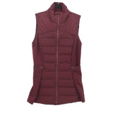 LULULEMON maroon down vest with full front zipper and stand collar