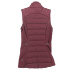 LULULEMON maroon quilted down vest, sleeveless with stand collar