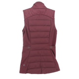 LULULEMON maroon quilted down vest, sleeveless with stand collar