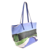 PAIGE GAMBLE WIDE PRINTED TOTES BLUE