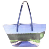 PAIGE GAMBLE WIDE PRINTED TOTES BLUE