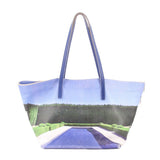 PAIGE GAMBLE WIDE PRINTED TOTES BLUE