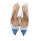 VERONICA BEARD LILIANA SLINGBACK PUMP HEELS BLUE 8 US