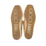 JIMMY CHOO REKA ESPADRILLE FLATS GOLD 8 US
