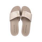 DONALD PLINER LEATHER SANDALS TAUPE 8.5