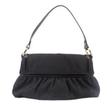 FENDI ZUCCA FLAP SHOULDER BAGS BLACK