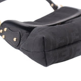 FENDI ZUCCA FLAP SHOULDER BAGS BLACK