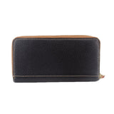 DOONEY & BOURKE PEBBLE GRAIN LARGE ZIP AROUND WALLETS BLACK