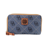 DOONEY & BOURKE SIGNATURE MONOGRAM ZIP-AROUND WALLETS BLUE