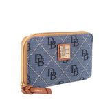 DOONEY & BOURKE SIGNATURE MONOGRAM ZIP-AROUND WALLETS BLUE