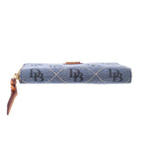 DOONEY & BOURKE SIGNATURE MONOGRAM ZIP-AROUND WALLETS BLUE