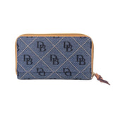 DOONEY & BOURKE SIGNATURE MONOGRAM ZIP-AROUND WALLETS BLUE