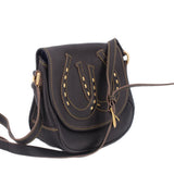 DOONEY & BOURKE WESTERN HORSESHOE SADDLE CROSSBODYS BLACK