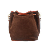 DOONEY & BOURKE SUEDE DRAWSTRING SHOULDER BAGS BROWN