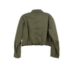 XIRENA cropped green jacket with collar and back seam details