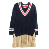 ENGLISH FACTORY CABLE KNIT DRESSES NAVY M