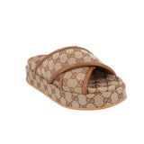 GUCCI PLATFORM SANDALS BROWN 37 EU | 7 US