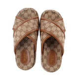 GUCCI PLATFORM SANDALS BROWN 37 EU | US 7