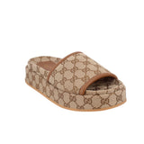 GUCCI PLATFORM SANDALS BROWN 37 EU | US 7