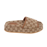GUCCI PLATFORM SANDALS BROWN 37 EU | US 7