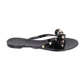 VALENTINO ROCKSTUD THONG SANDALS BLACK 39 EU | US 8