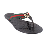 GUCCI GG THONG SANDALS BLACK 38.5 EU | US 8