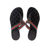 GUCCI GG THONG SANDALS BLACK 38.5 EU | US 8