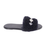 TORY BURCH SHERPA SANDALS BLACK 8 US