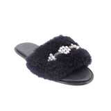 TORY BURCH SHERPA SANDALS BLACK 8 US