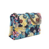 KURT GEIGER MINI KENSINGTON CROSSBODYS BLUE FLORAL