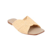 42GOLD RAFFIA SANDALS TAN 9.5 US