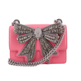 KURT GEIGER MEDIUM BOW CROSSBODYS PINK FLORAL