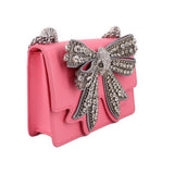 KURT GEIGER MEDIUM BOW CROSSBODYS PINK FLORAL