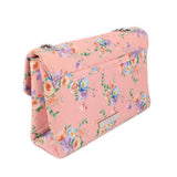 KURT GEIGER MEDIUM KENSINGTON BOW CROSSBODYS PINK FLORAL