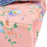 KURT GEIGER MEDIUM KENSINGTON BOW CROSSBODYS PINK FLORAL