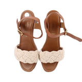 SEYCHELLES PLATFORM HEELS BROWN 7.5 US