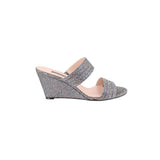 SJP BY SARAH JESSICA PARKER WEDGE SANDALS SILVER 7.5 US