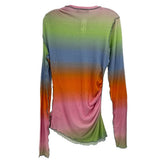 SIEDRES long-sleeve top, rainbow gradient back view with crew neck and long sleeves