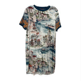JOHNNY WAS PRINT DRESSES WHITE/BLUE S