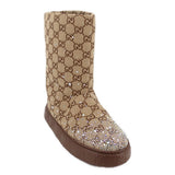 GUCCI THERMAL CRYSTAL BOOTS TAN 39.5 EU | 10 US