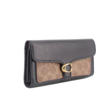 COACH TABBY LONG WALLETS BLACK/SIGNATURE