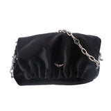 ZADIG & VOLTAIRE VELVET CROSSBODYS BLACK