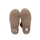 Tan rubber boot outsoles with zigzag tread and starburst wheel-like patterns