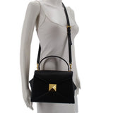 VALENTINO ONE STUD LEATHER FLAP CROSSBODYS BLACK