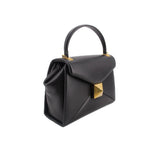 VALENTINO ONE STUD LEATHER FLAP CROSSBODYS BLACK