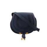 CHLOE MARCIE GRAINED CALFSKIN SMALL CROSSBODYS NAVY