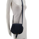 CHLOE MARCIE GRAINED CALFSKIN SMALL CROSSBODYS NAVY